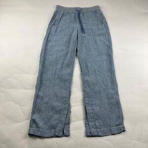 Athleta Light Chambray Blue Linen Cabo Wide Leg Pant 4